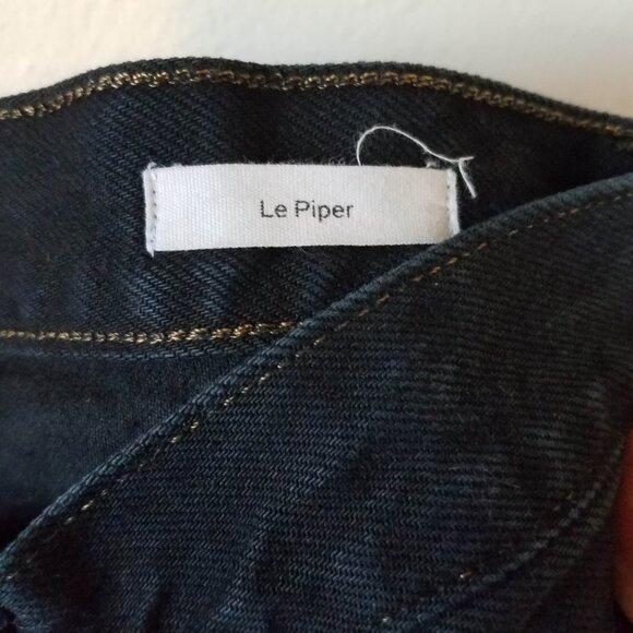 Frame Le Piper Cropped High Rise Straight Leg Jeans Blackletter Women's 24 LPR38 - Picture 10 of 12